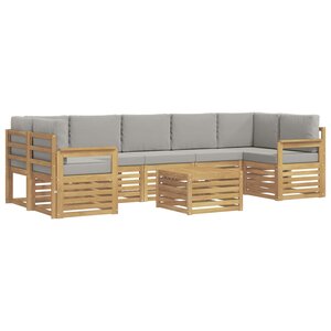 vidaXL Ensemble de canapés d'extérieur 8 pc Blanc et gris clair
