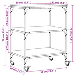 vidaXL Chariot de cuisine sonoma gris 60x41x76 cm bois d'ingénierie