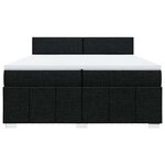 vidaXL Sommier à lattes de lit avec matelas Noir 200x200 cm Tissu