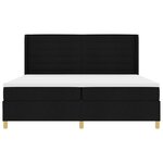 vidaXL Lit à ressorts avec tête de lit Noir 200 x 200 cm Tissu