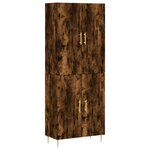 vidaXL Buffet haut Chêne fumé 69 5x34x180 cm Bois d'ingénierie