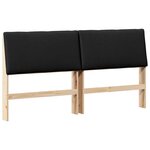 vidaXL Tête de lit capitonnée Noir 200 cm Pin massif