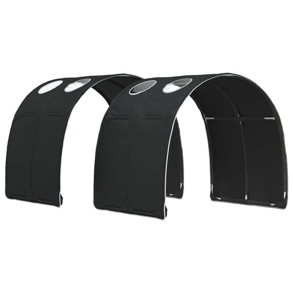 vidaXL Tunnel de lit 2 Pièces Noir 211 x 67 5 x 2 cm Polyester