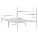 vidaXL Cadre de lit métal avec tête de lit/pied de lit blanc 107x203cm