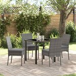 vidaXL Ensemble de salle à manger pour jardin 5 Pièces Gris Poly rotin