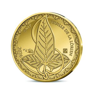 Le Seigneur des Anneaux Monnaie de 100€ Or La feuille de la Lórien