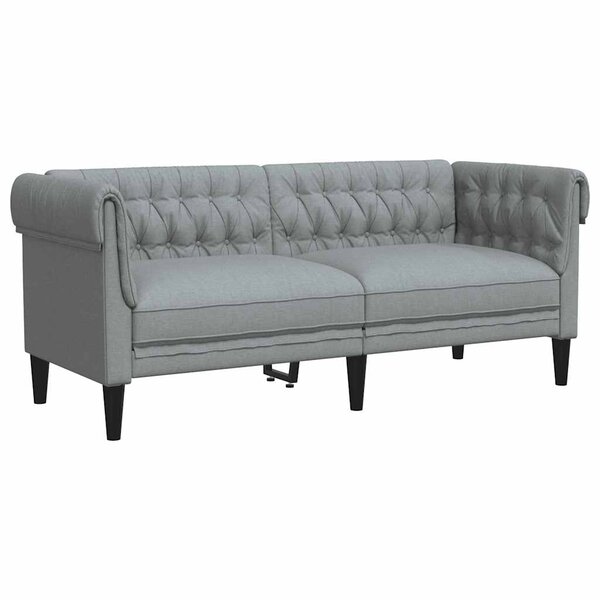 vidaXL Canapé Chesterfield 2 places gris clair tissu