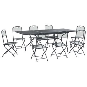 vidaXL Ensemble de salle à manger pour jardin 9 Pièces Anthracite