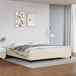 vidaXL Cadre de lit sans matelas crème 200x200 cm similicuir
