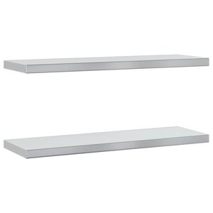 vidaXL Étagères murales 2 Pièces 75x23 5x3 cm argenté acier inoxydable