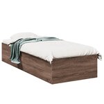 vidaXL Cadre de lit sans matelas chêne marron 75x190cm bois ingénierie