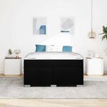 vidaXL Cadre de lit avec matelas Noir 140 x 200 cm tissu