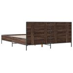 vidaXL Cadre de lit chêne marron 120x190 cm bois d'ingénierie et métal