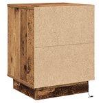 vidaXL Cabinet de chevet avec lumières LED Bois ancien 39x34 5x50 cm