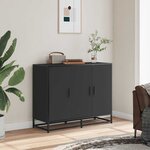 vidaXL Buffet noir 94x35x76 cm bois d’ingénierie