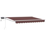 vidaXL Store rétractable manuel avec LEDs Marron et blanc 3 5 x 2 m