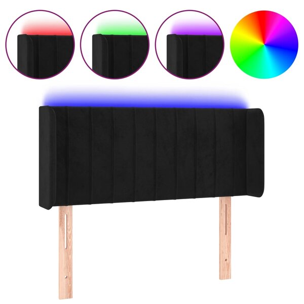 vidaXL Tête de lit à LED Noir 93x16x78/88 cm Velours