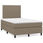vidaXL Sommier à lattes de lit matelas et LED taupe 120x190 cm tissu