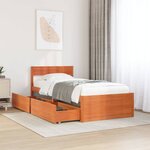vidaXL Cadre de lit sans matelas cire marron 90x190 cm bois pin massif