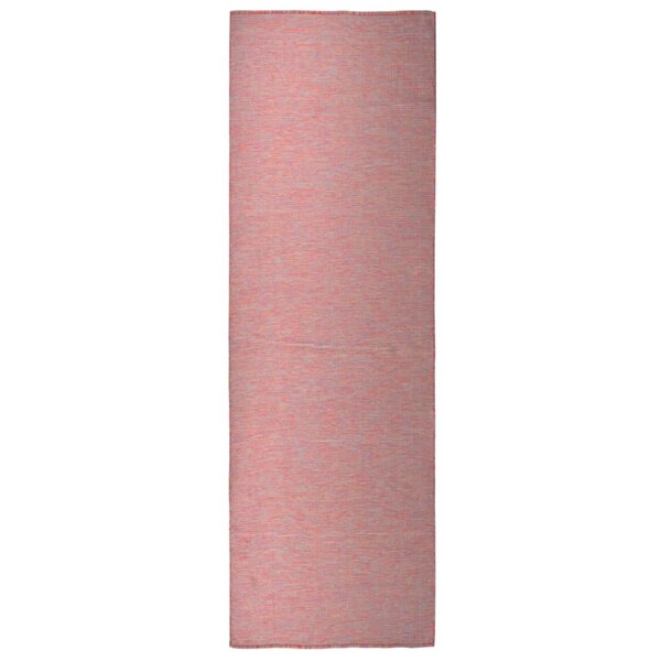 vidaXL Tapis à tissage plat d'extérieur 80x250 cm Rouge