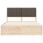 vidaXL Cadre de lit avec tête de lit rembourrée Taupe 135 x 190 cm