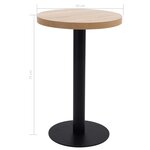 vidaXL Table de bistro Marron clair 50 cm MDF