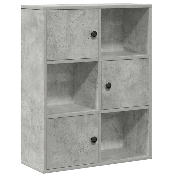 vidaXL Bibliothèque gris béton 60x24x76 5 cm bois d'ingénierie