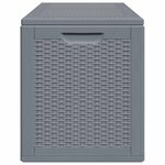 vidaXL Boîte de rangement de jardin gris PP rotin 180 L