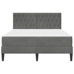 vidaXL Cadre de lit avec matelas Gris foncé 140 x 190 cm Velours