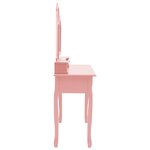 vidaXL Ensemble de coiffeuse et tabouret Rose 100x40x146 cm Paulownia