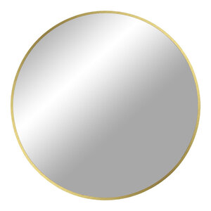 Miroir rond en aluminium avec cadre marron clair Ø 80 cm
