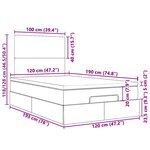 vidaXL Cadre de lit ottoman avec matelas gris foncé 120x190 cm velours