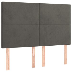 vidaXL Tête de lit Gris foncé 144 x 5 x 118/128 cm Velours