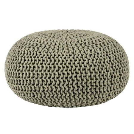 LABEL51 Pouf tricoté Coton L Vert olive