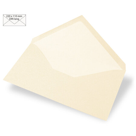 Enveloppe DIN longue  uni FSC Mix Credit  ivoire  220x110mm  90g / m²  5 pces