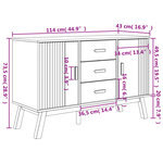 vidaXL Buffet OLDEN blanc et marron 114x43x73 5 cm bois massif de pin