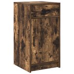 Ensemble de coiffeuse 2 pièces avec LED en bois d'ingénierie chêne fumé