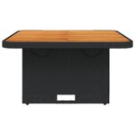vidaXL Table de jardin noir 80x80x71 cm résine tressée et bois acacia