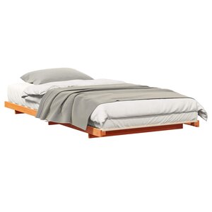 vidaXL Cadre de lit surélevé Marron cire 90 x 200 cm