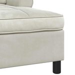 vidaXL Chaise longue avec coussin Crème 91 x 157 x 91 cm Velours