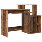 vidaXL Bureau avec Rangement Vieux Bois 120.5x44x88.5 cm Bois d'ingénierie