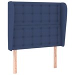 vidaXL Tête de lit avec oreilles Bleu 103x23x118/128 cm Tissu