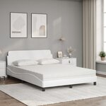 vidaXL Lit avec matelas Dover blanc 120x200 cm similicuir