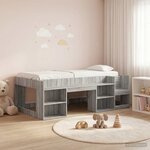 vidaXL Cadre de lit pour enfants avec rangement Sonoma gris