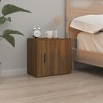 vidaXL Table de chevet murale Chêne marron 50x30x47 cm