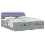 VidaXL Cadre de lit ottoman et matelas gris clair 160x200cm tissu