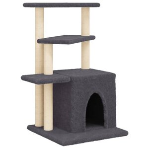 vidaXL Arbre à chat avec griffoirs en sisal gris foncé 83 5 cm