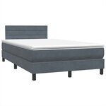 vidaXL Sommier à lattes de lit et matelas et LED gris foncé 120x220cm velours