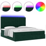 vidaXL Cadre de lit ottoman avec matelas vert foncé 160x200 cm velours