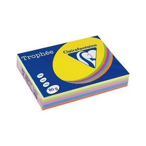 Ramette 500 Feuilles Papier 80g A4 210x297 mm Assorti Fluo TROPHÉE